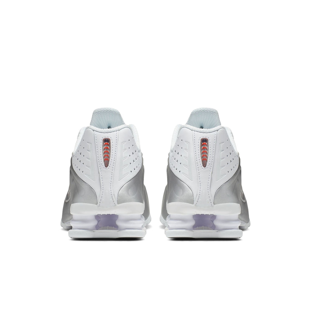 Nike Shox R4 - White / Metallic Silver / Max Orange