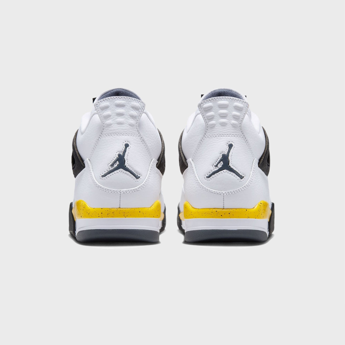 Air Jordan 4 Retro - White / Dark Blue Grey / Black / Tour Yellow