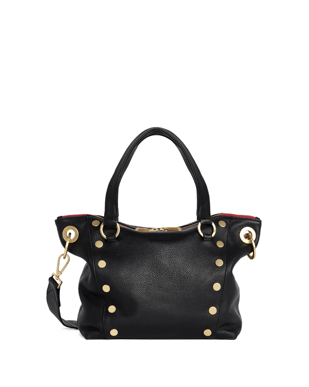Hammitt Daniel Medium - Black / Brushed Gold Red Zip