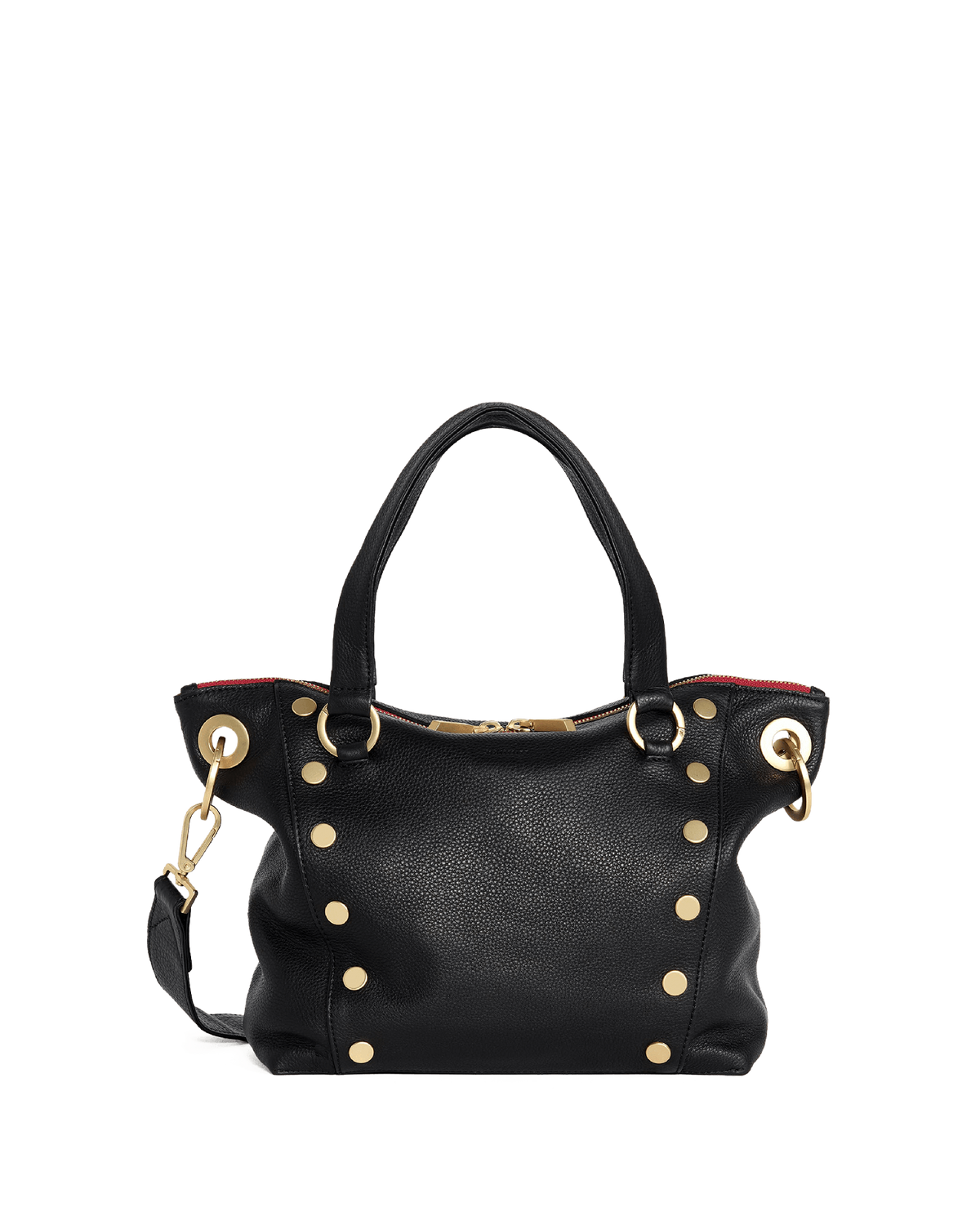 Hammitt Daniel Medium - Black / Brushed Gold Red Zip
