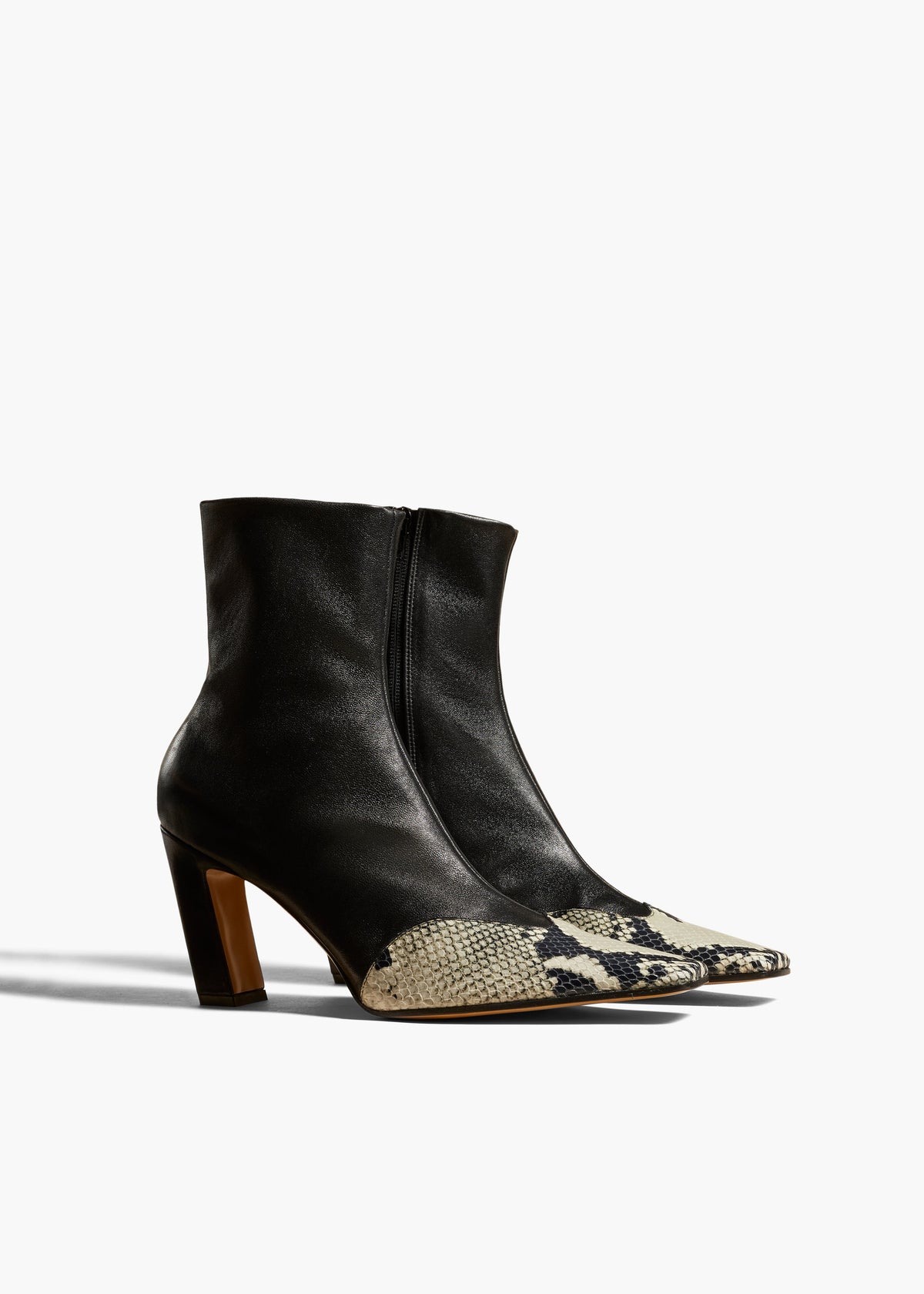 Khaite Nevada Stretch High Boot - Black Python-Embossed