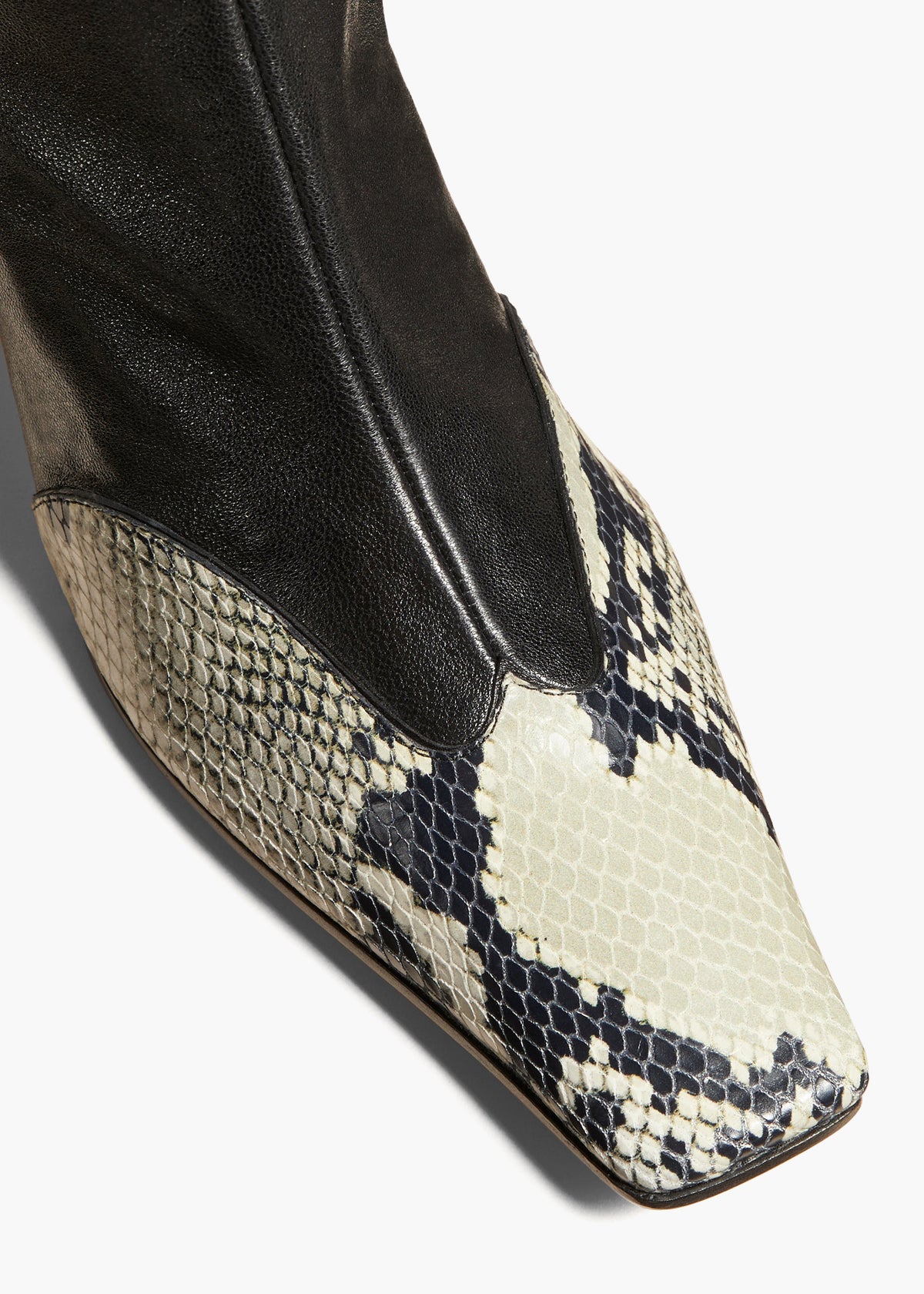 Khaite Nevada Stretch High Boot - Black Python-Embossed