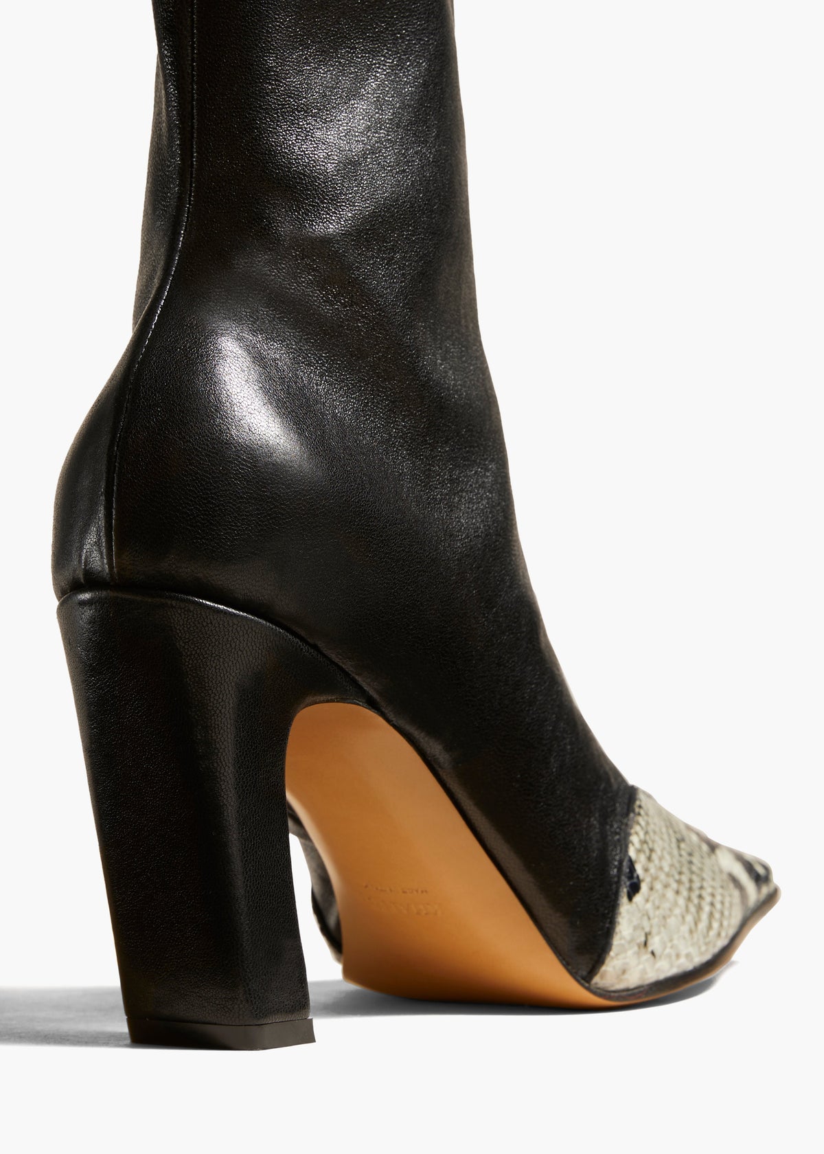 Khaite Nevada Stretch High Boot - Black Python-Embossed