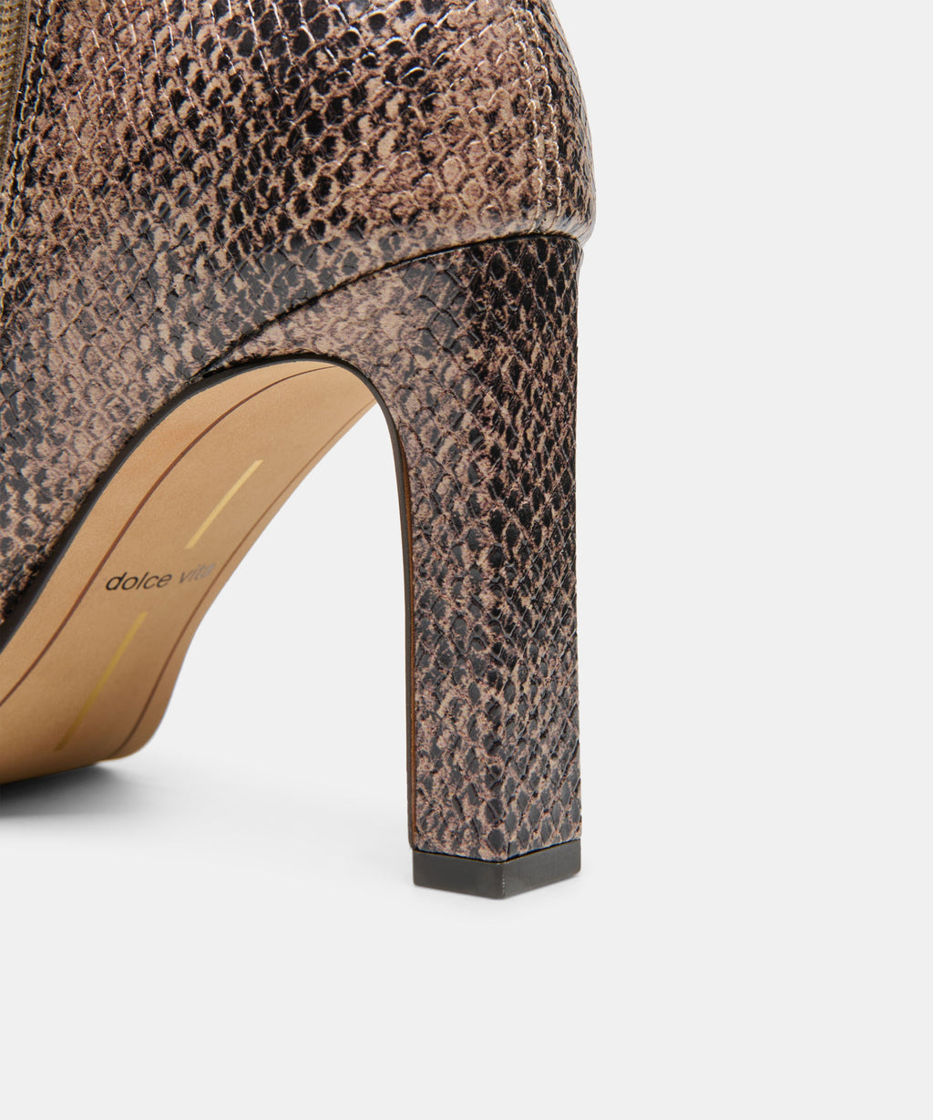 Dolce Vita Kasy Booties - Snake Tan Embossed Stella