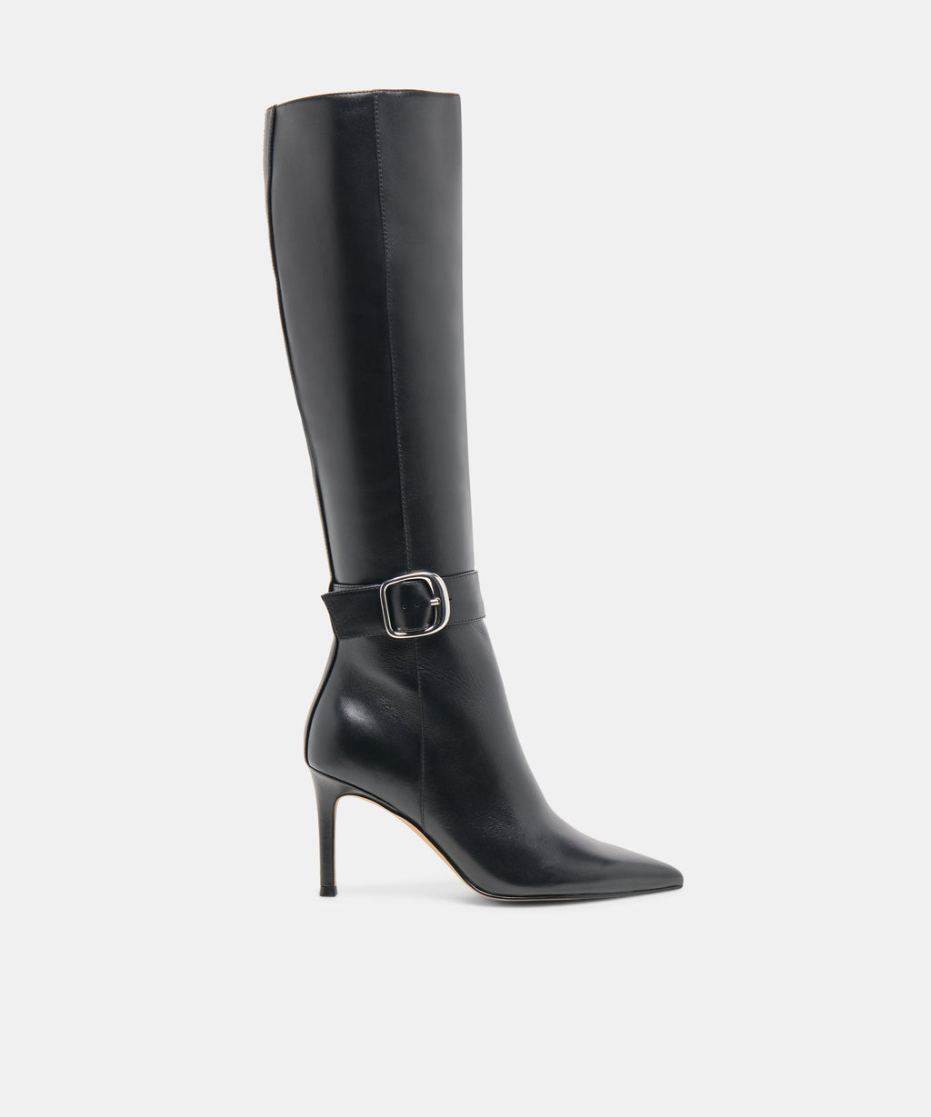 Dolce Vita Kinzy Narrow Calf Boots - Black Leather