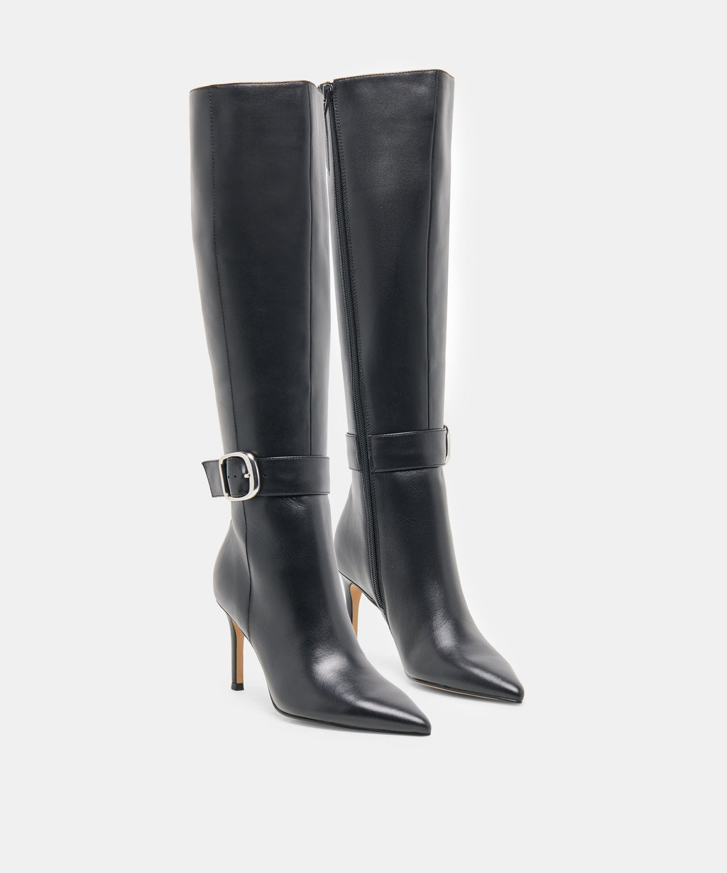 Dolce Vita Kinzy Narrow Calf Boots - Black Leather