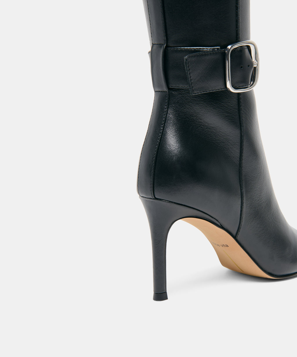 Dolce Vita Kinzy Narrow Calf Boots - Black Leather