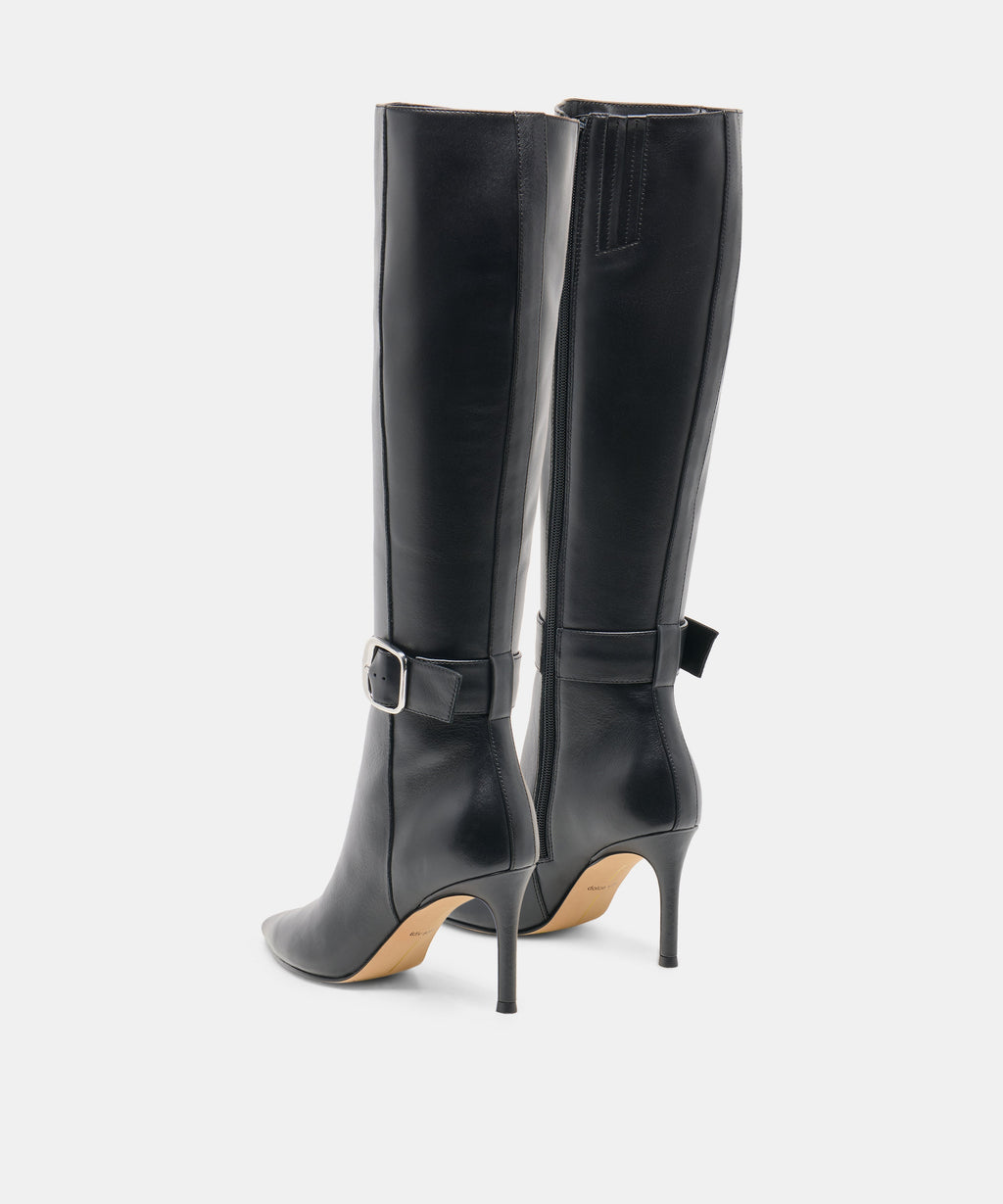 Dolce Vita Kinzy Narrow Calf Boots - Black Leather