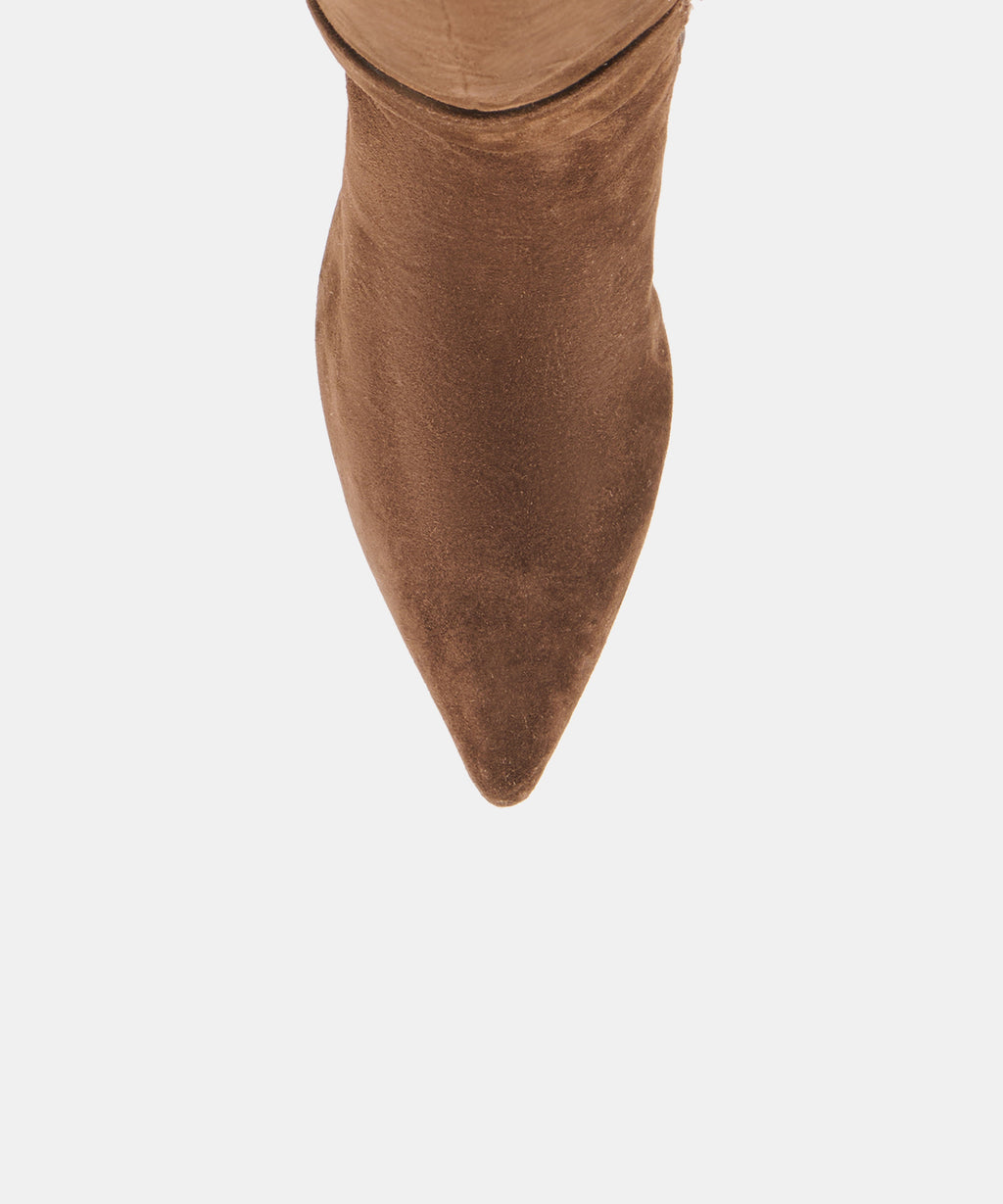 Dolce Vita Kinzy Narrow Calf Boots - Dark Brown Suede