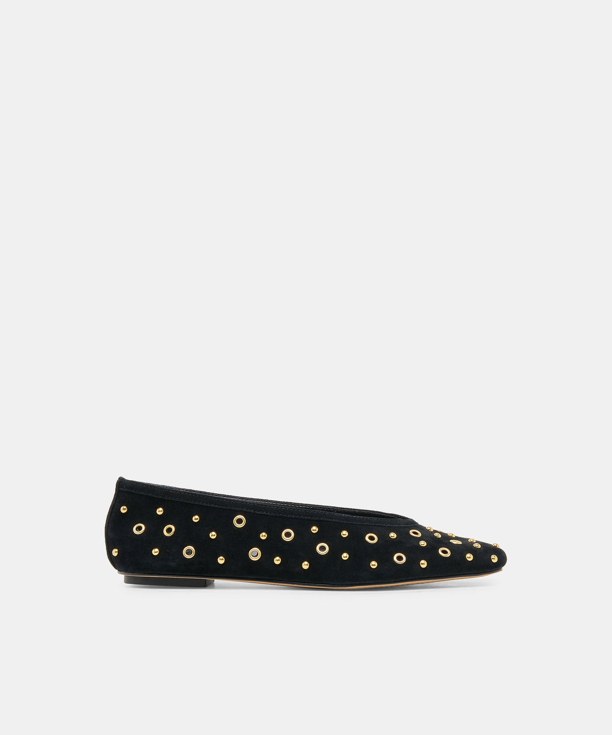 Dolce Vita Caret Stud Ballet Flats - Onyx Suede