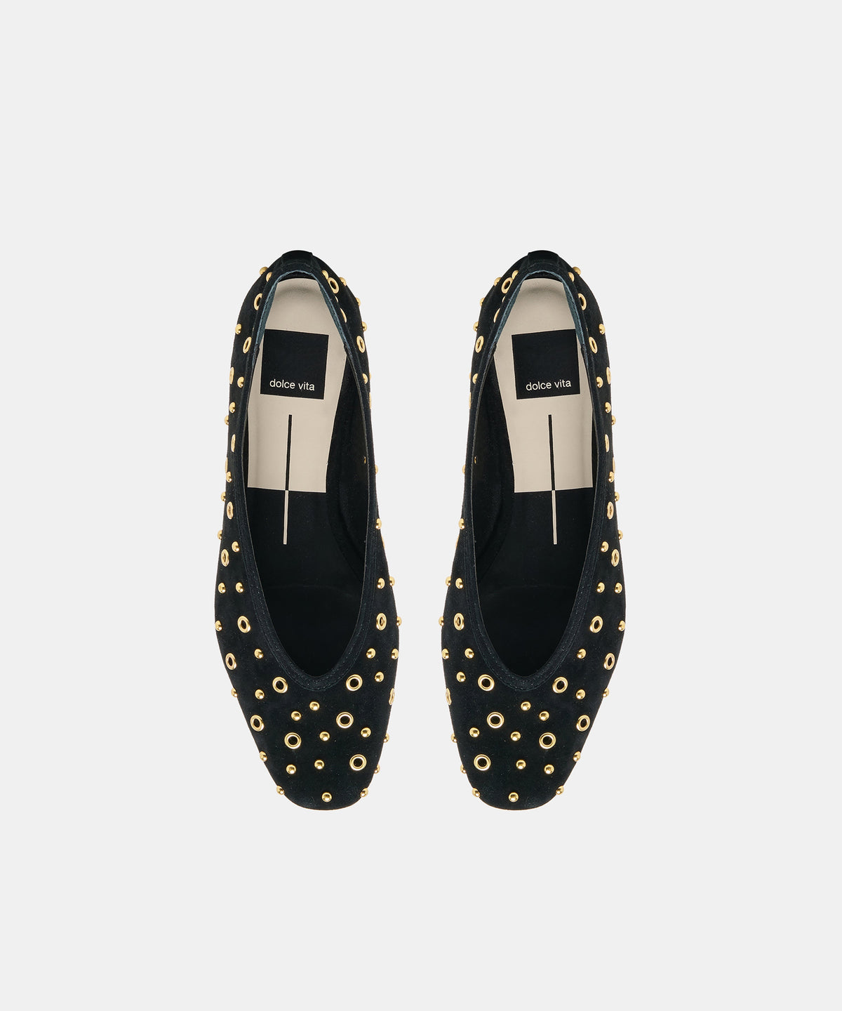 Dolce Vita Caret Stud Ballet Flats - Onyx Suede