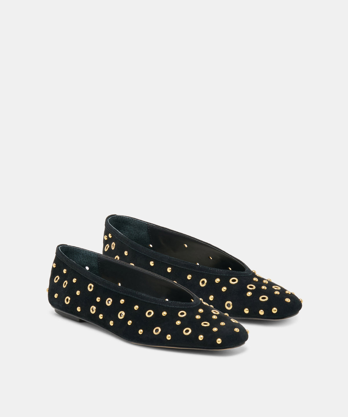 Dolce Vita Caret Stud Ballet Flats - Onyx Suede