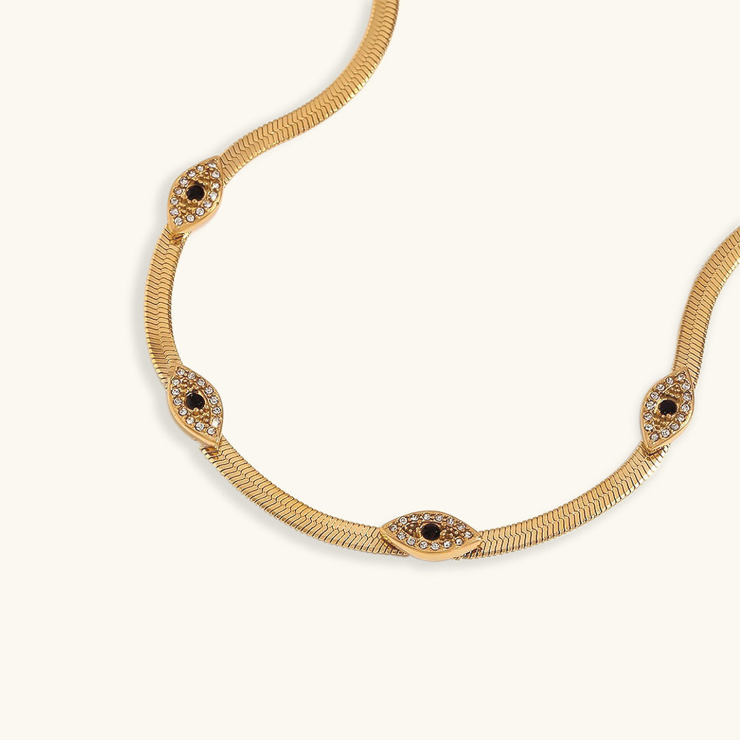Collier Faunne œil protecteur en or pour femme
