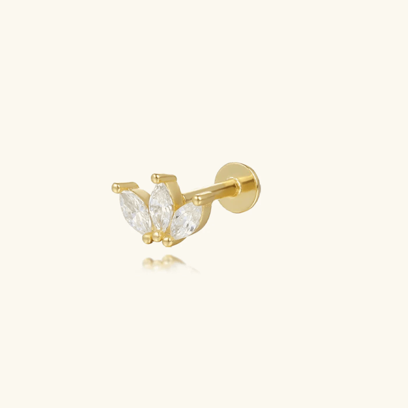 Puces d'oreilles Trio à diamant, fermoir plat