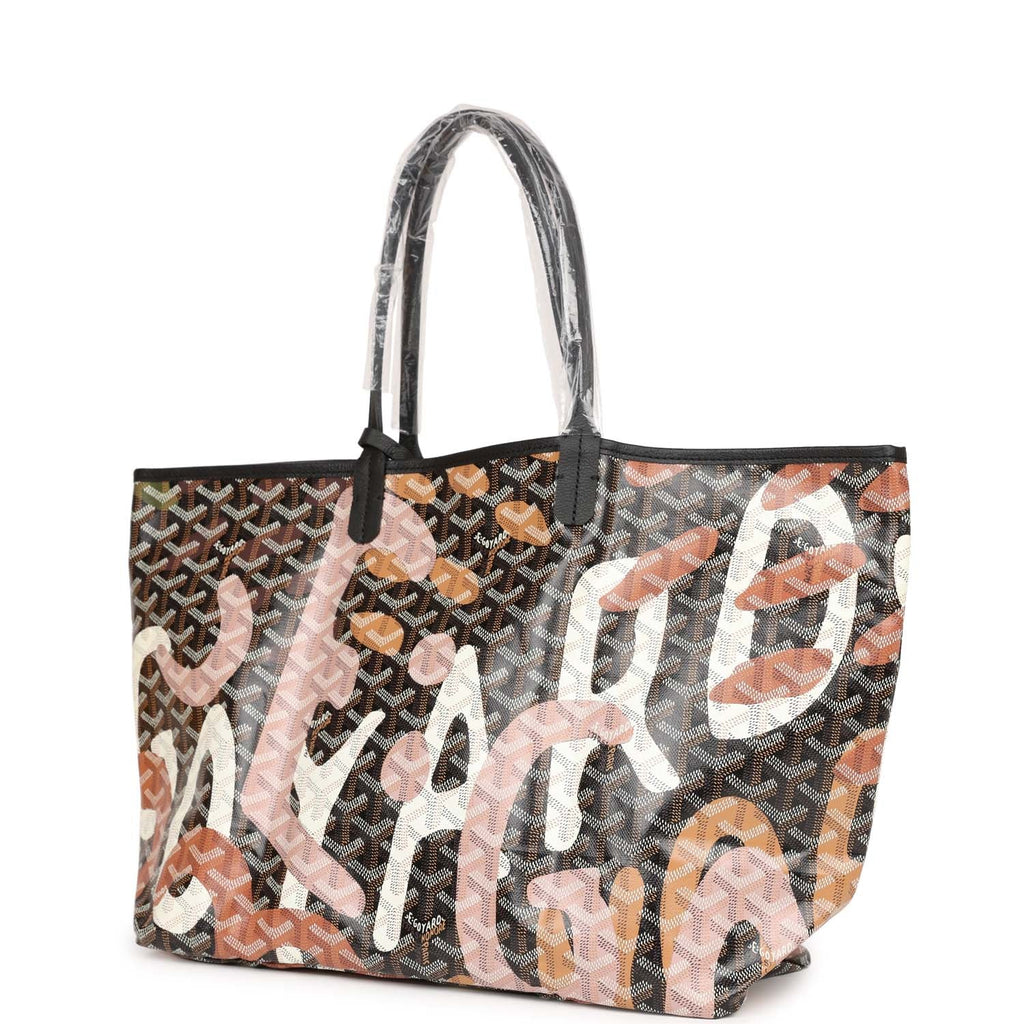 Goyard Saint Louis Lettres Camouflage PM Tote - Black / Pink