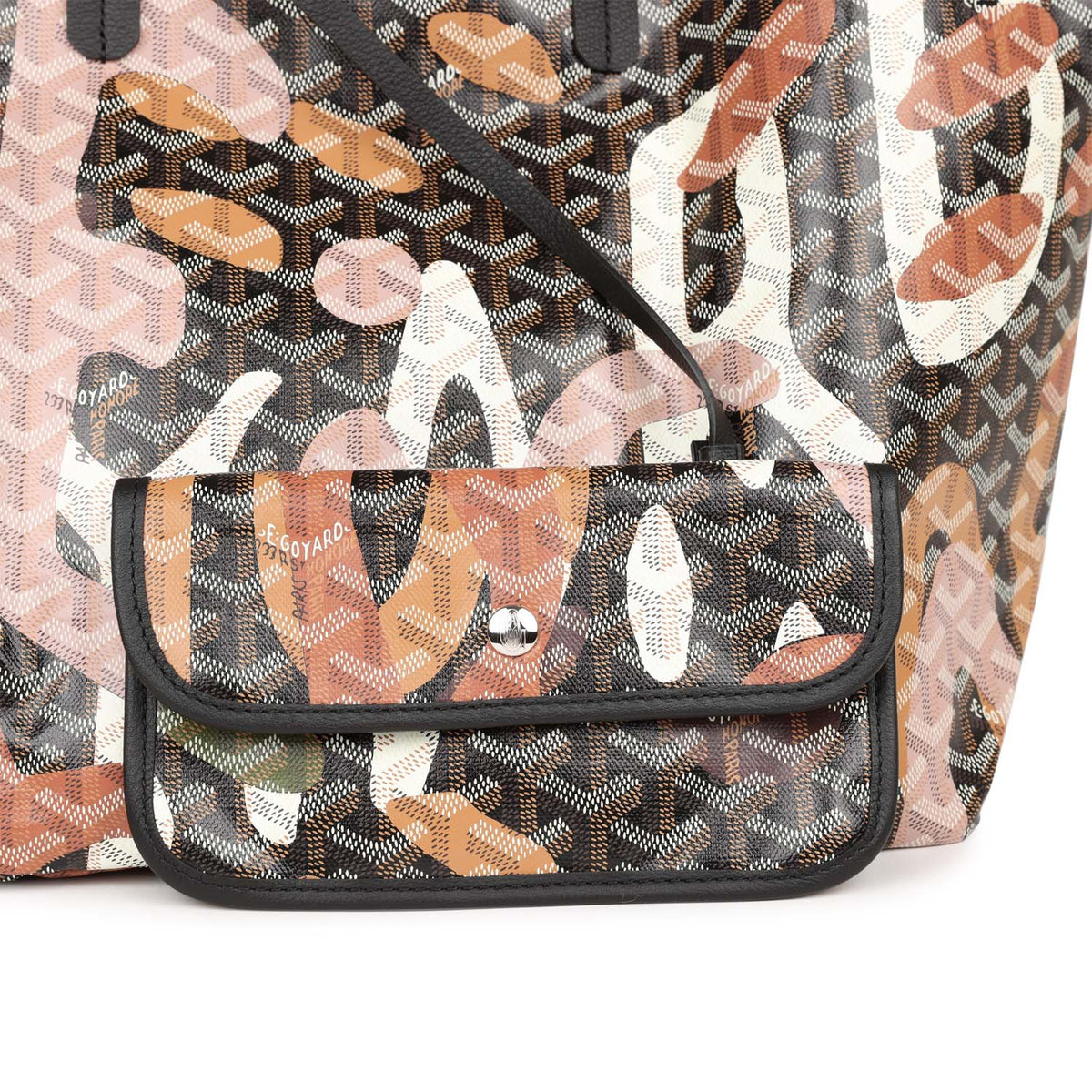 Goyard Saint Louis Lettres Camouflage PM Tote - Black / Pink