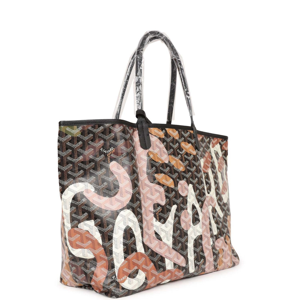 Goyard Saint Louis Lettres Camouflage PM Tote - Black / Pink