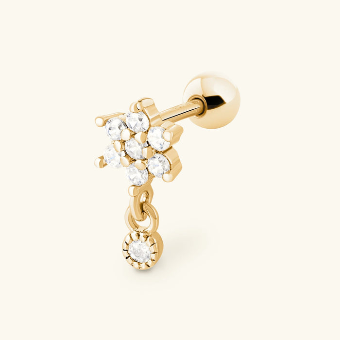 Puces d'oreilles Roxanne à diamant fleur pour femme