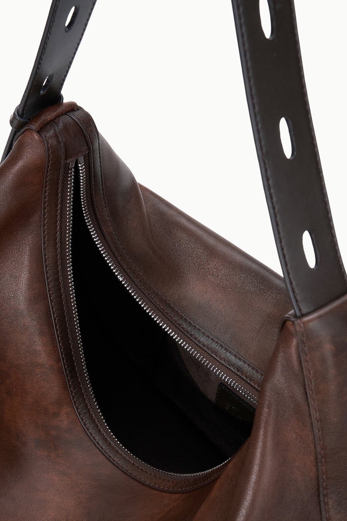 Staud Levi Hobo Bag - Espresso Distressed