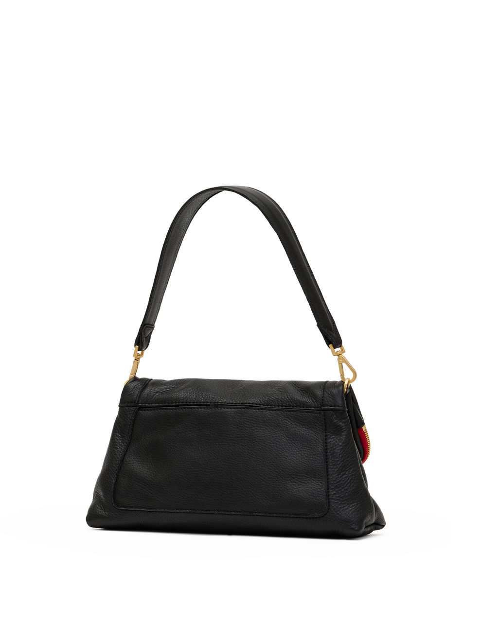 Hammitt Beverly Medium - Black / Brushed Gold Red Zip