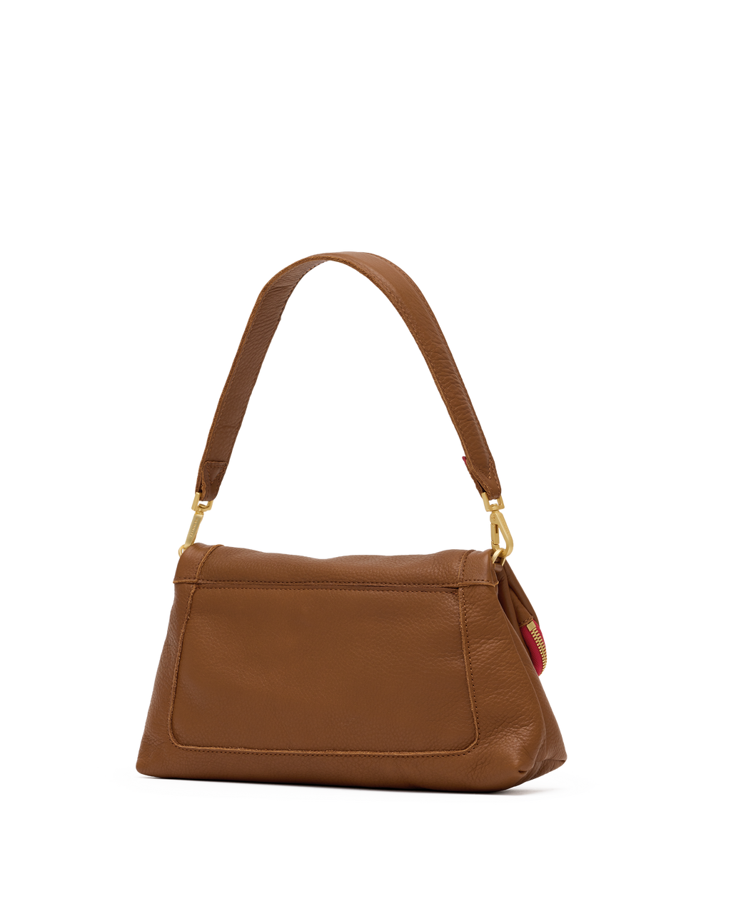 Hammitt Beverly Medium - Mahogany Pebble / Brushed Gold Red Zip