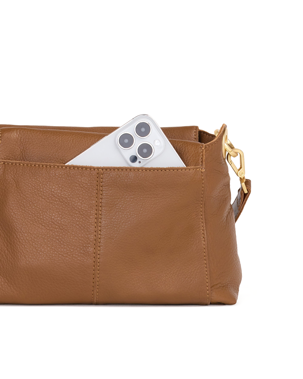 Hammitt Bryant Medium - Mahogany Pebble / Brushed Gold Red Zip