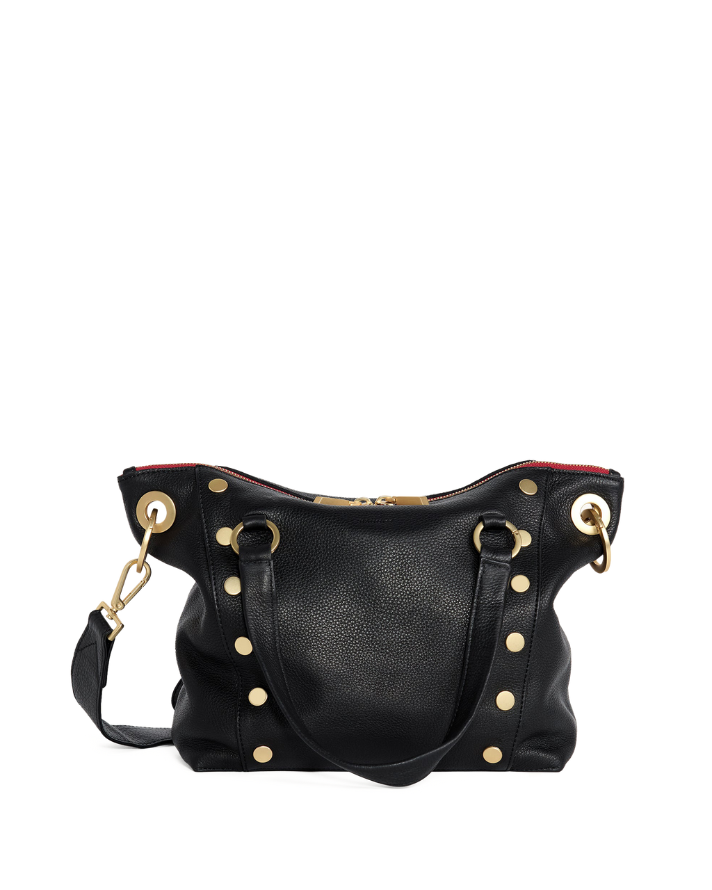Hammitt Daniel Medium - Black / Brushed Gold Red Zip