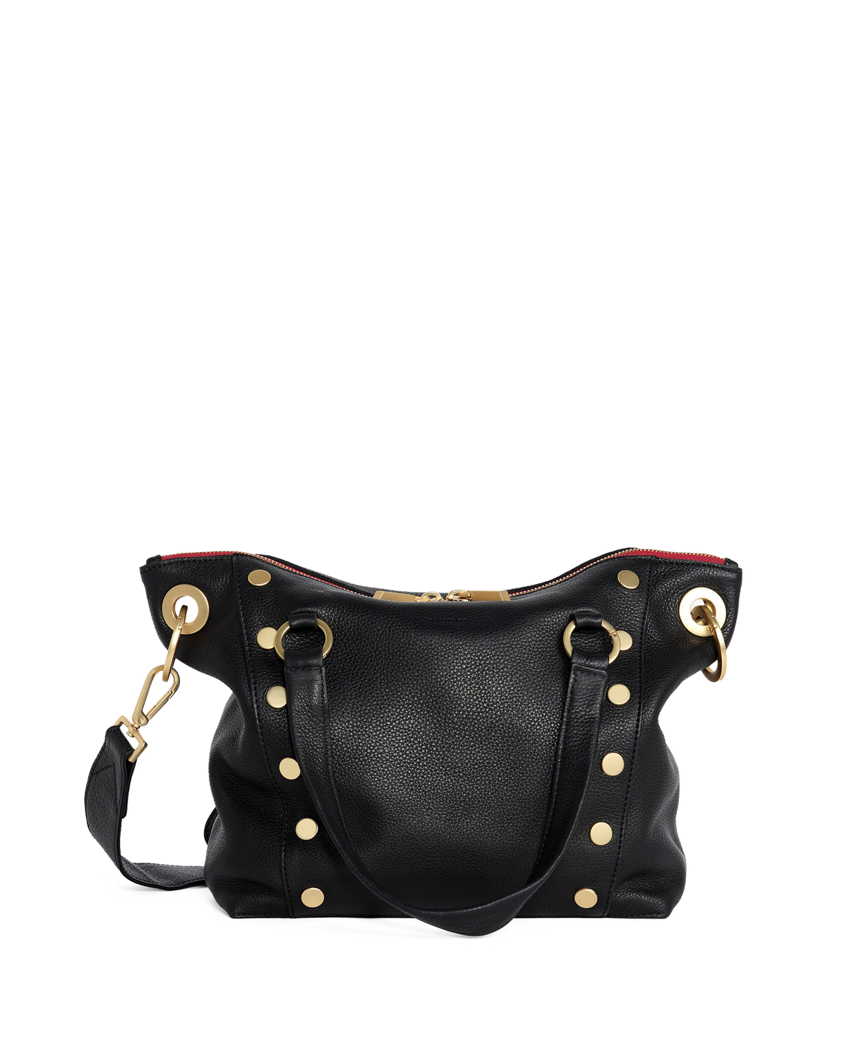 Hammitt Daniel Medium - Black / Brushed Gold Red Zip
