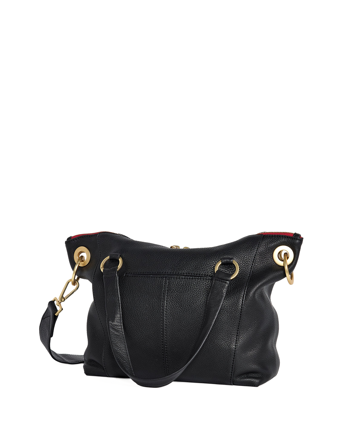 Hammitt Daniel Medium - Black / Brushed Gold Red Zip