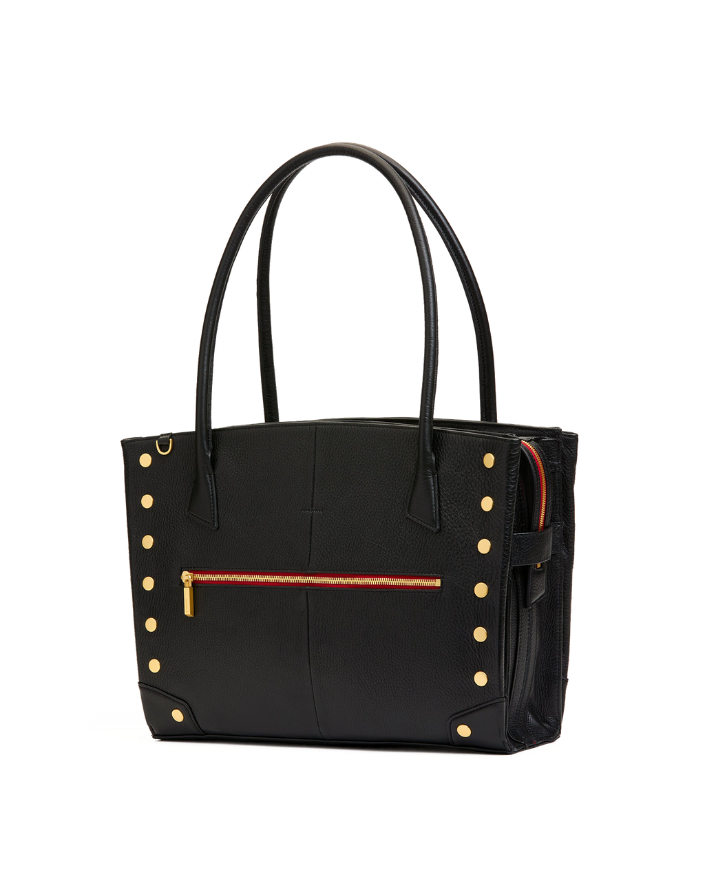Hammitt Elle Work Carry - Black / Brushed Gold Red Zip