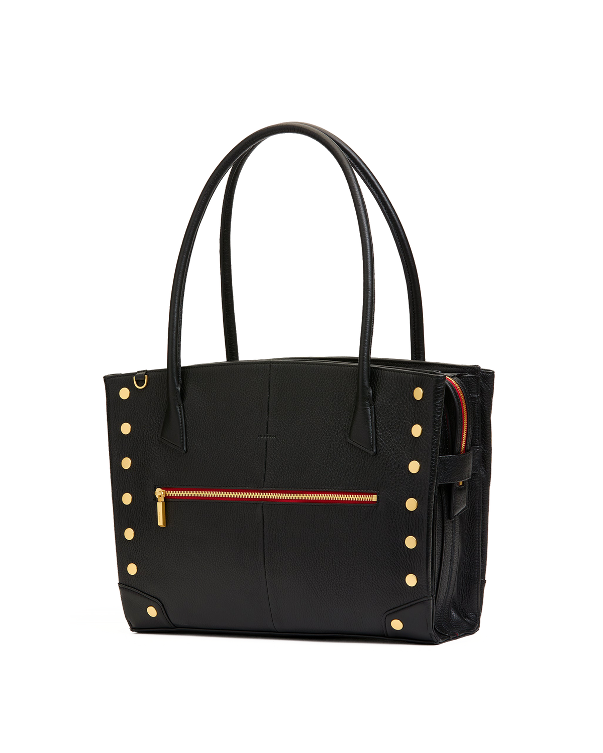 Hammitt Elle Work Carry - Black / Brushed Gold Red Zip