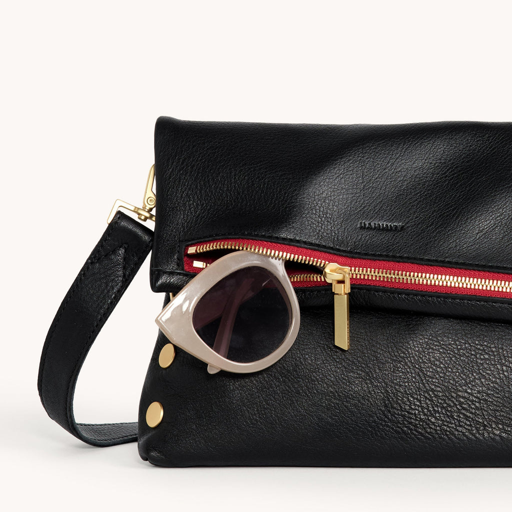 Hammitt VIP Medium - Black / Brushed Gold Red Zip