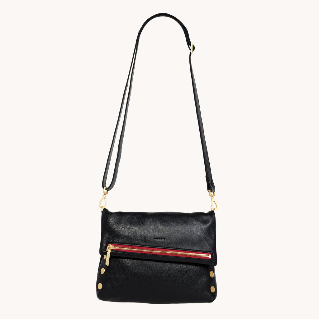 Hammitt VIP Medium - Black / Brushed Gold Red Zip