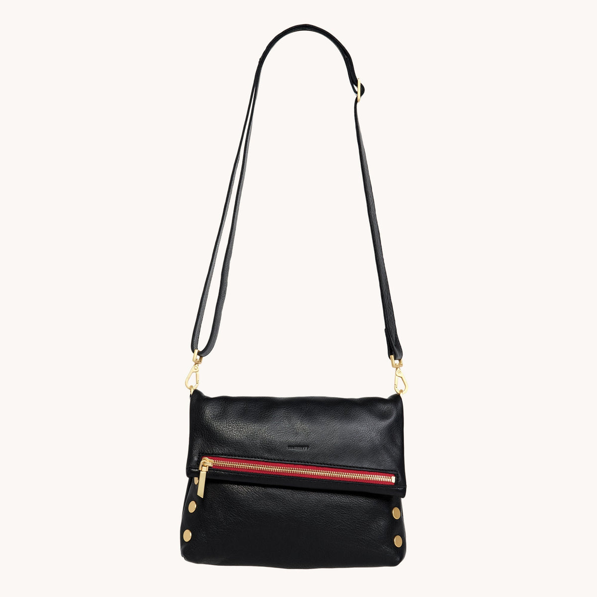 Hammitt VIP Medium - Black / Brushed Gold Red Zip