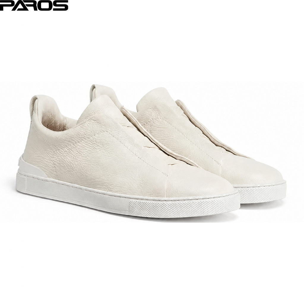 Zegna Deerskin Triple Stitch - White