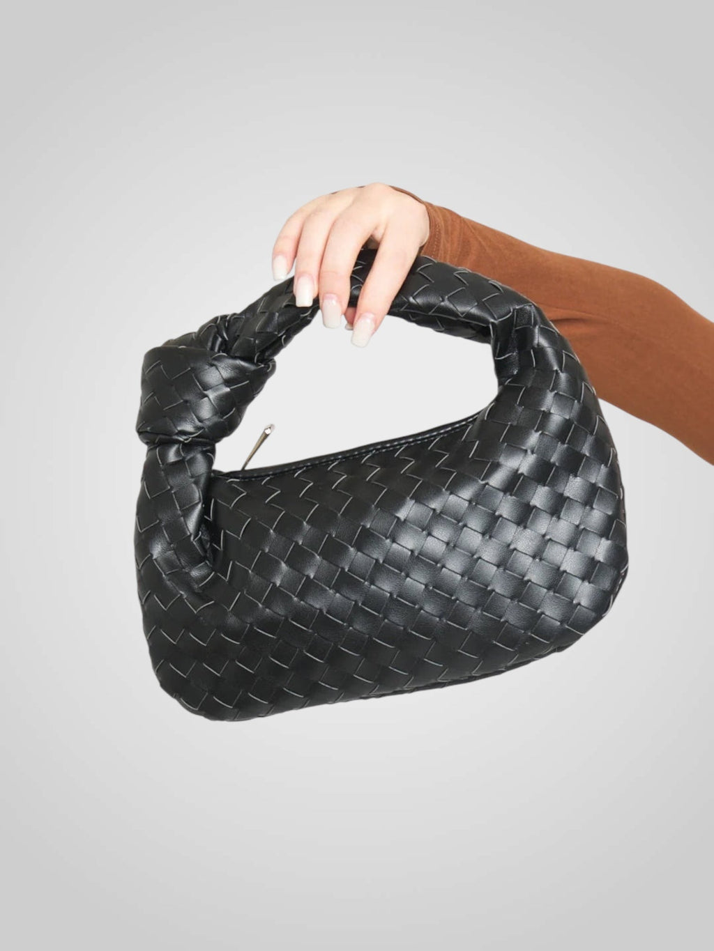 Aura | Mini-Sac avec Anse Tressée en Éco-Cuir Lie-de-Vin