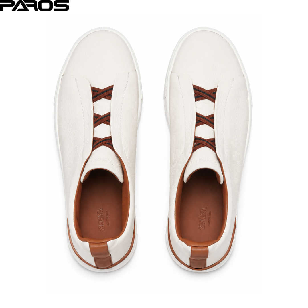 Zegna Deerskin Triple Stitch - Off White