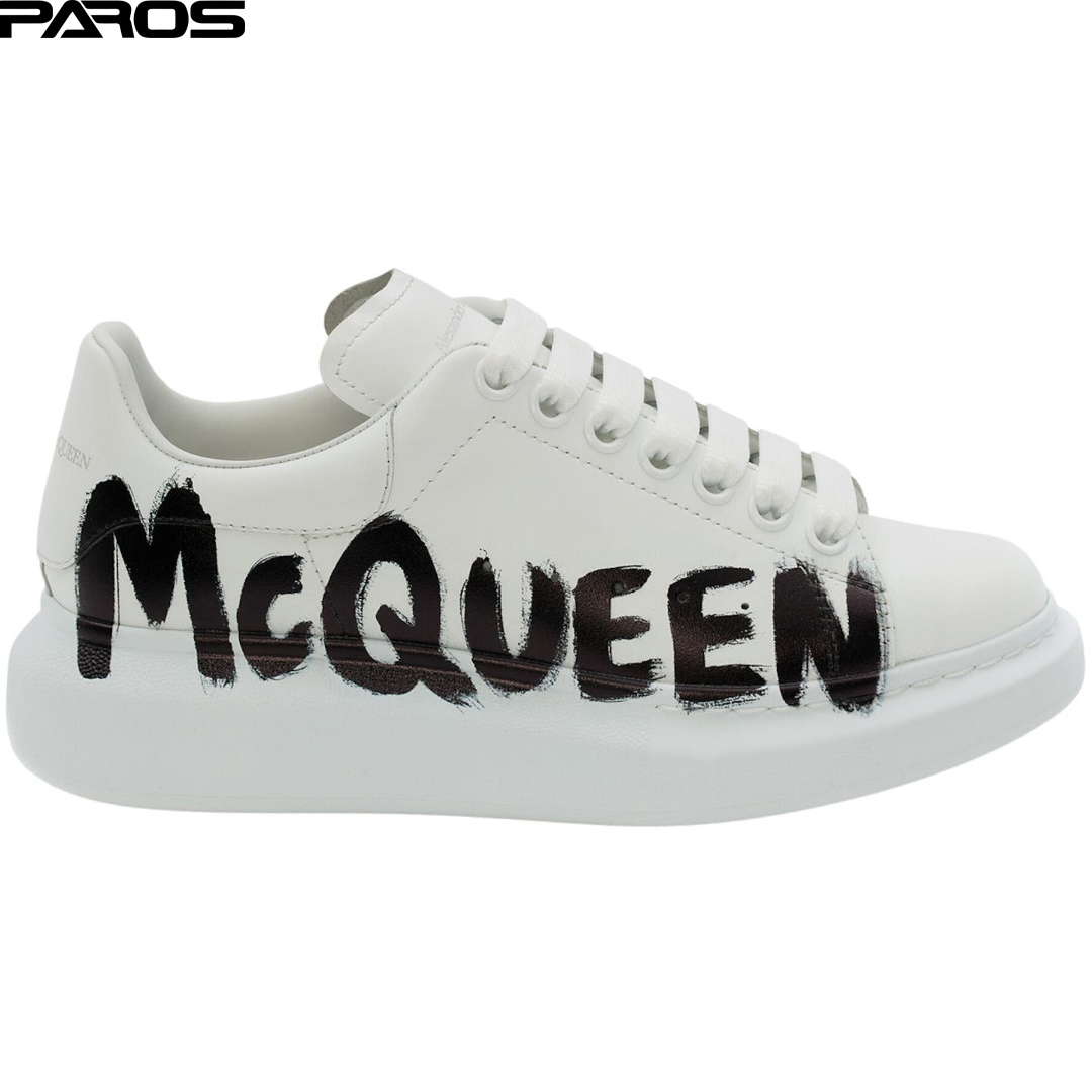 Alexander McQueen Oversized Graffiti Sneaker - White / Black