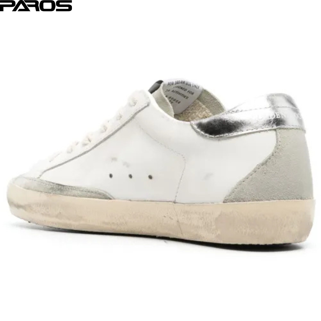 Golden Goose Super-Star - White / Gold Glitter / Ice Gray