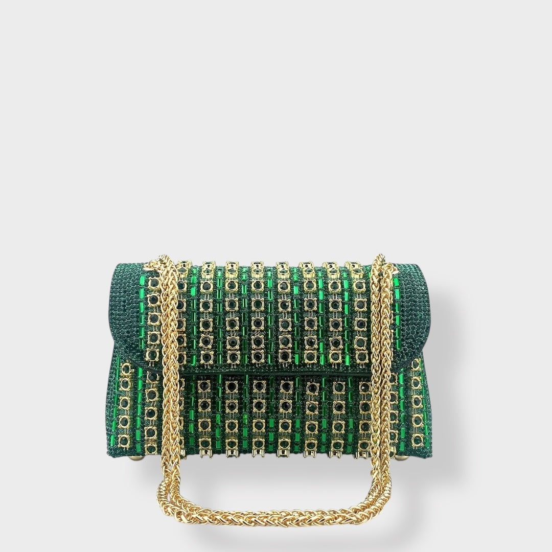 Stellina | Sac à bandoulière élégant avec chaîne et diamants de couleur