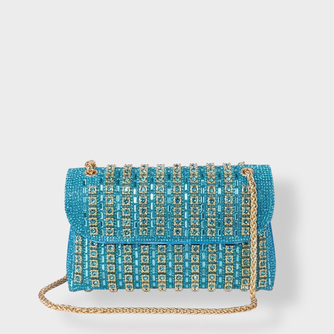 Stellina | Sac à bandoulière élégant avec chaîne et diamants de couleur