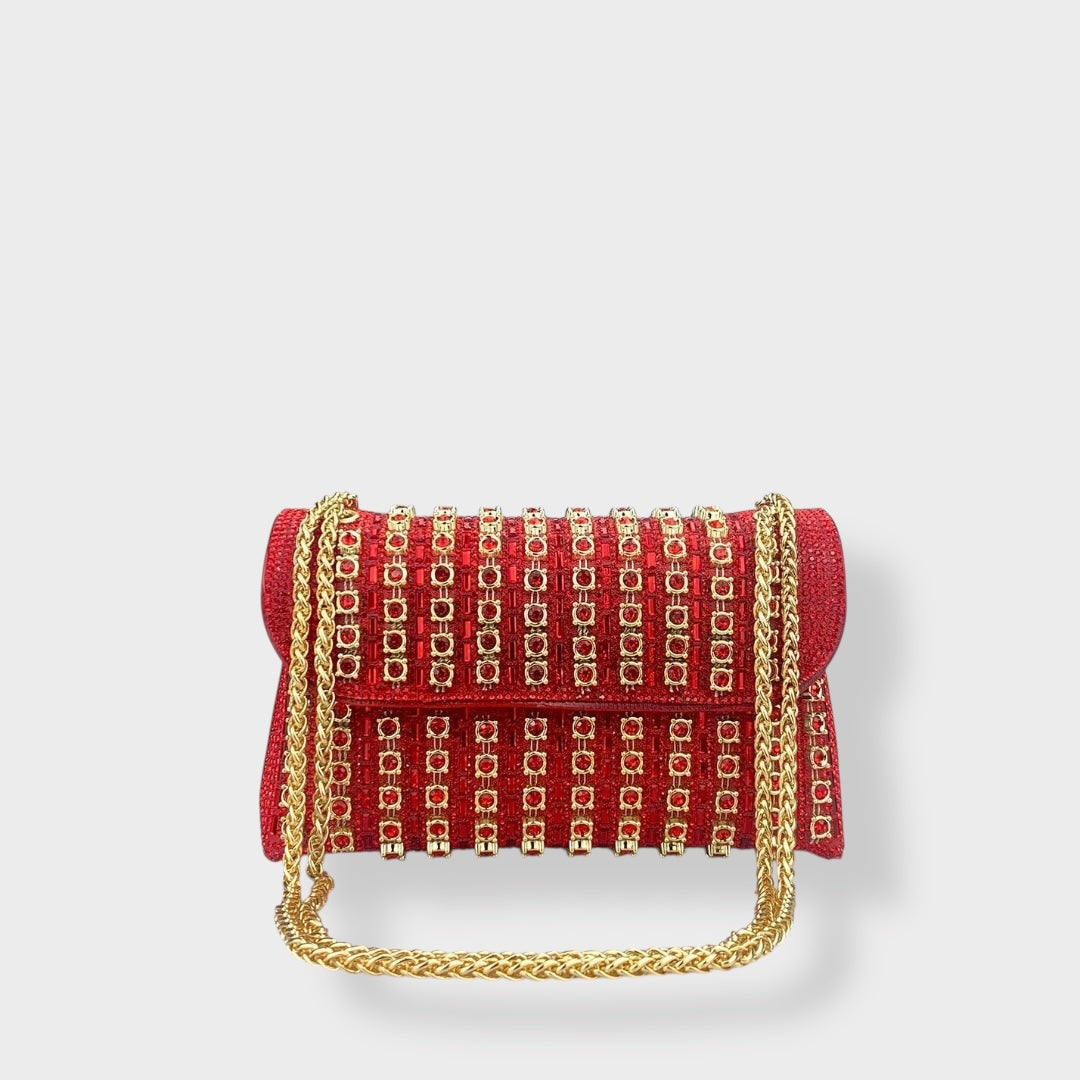 Stellina | Sac à bandoulière élégant avec chaîne et diamants de couleur