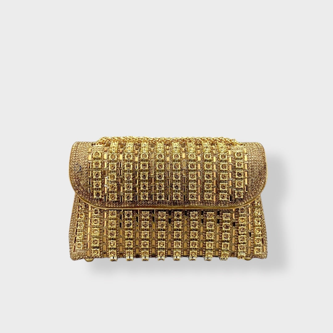 Stellina | Sac à bandoulière élégant avec chaîne et diamants de couleur