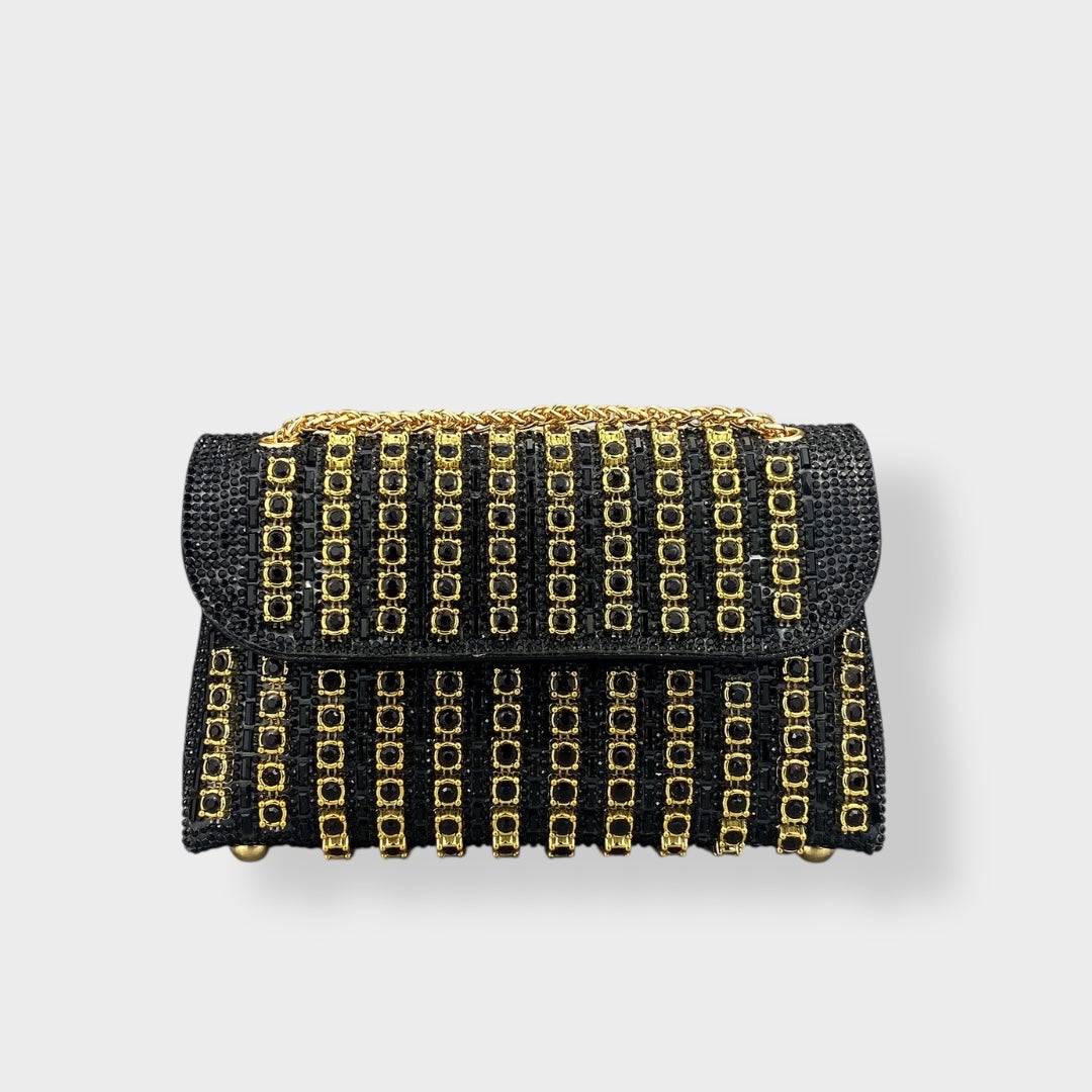Stellina | Sac à bandoulière élégant avec chaîne et diamants de couleur