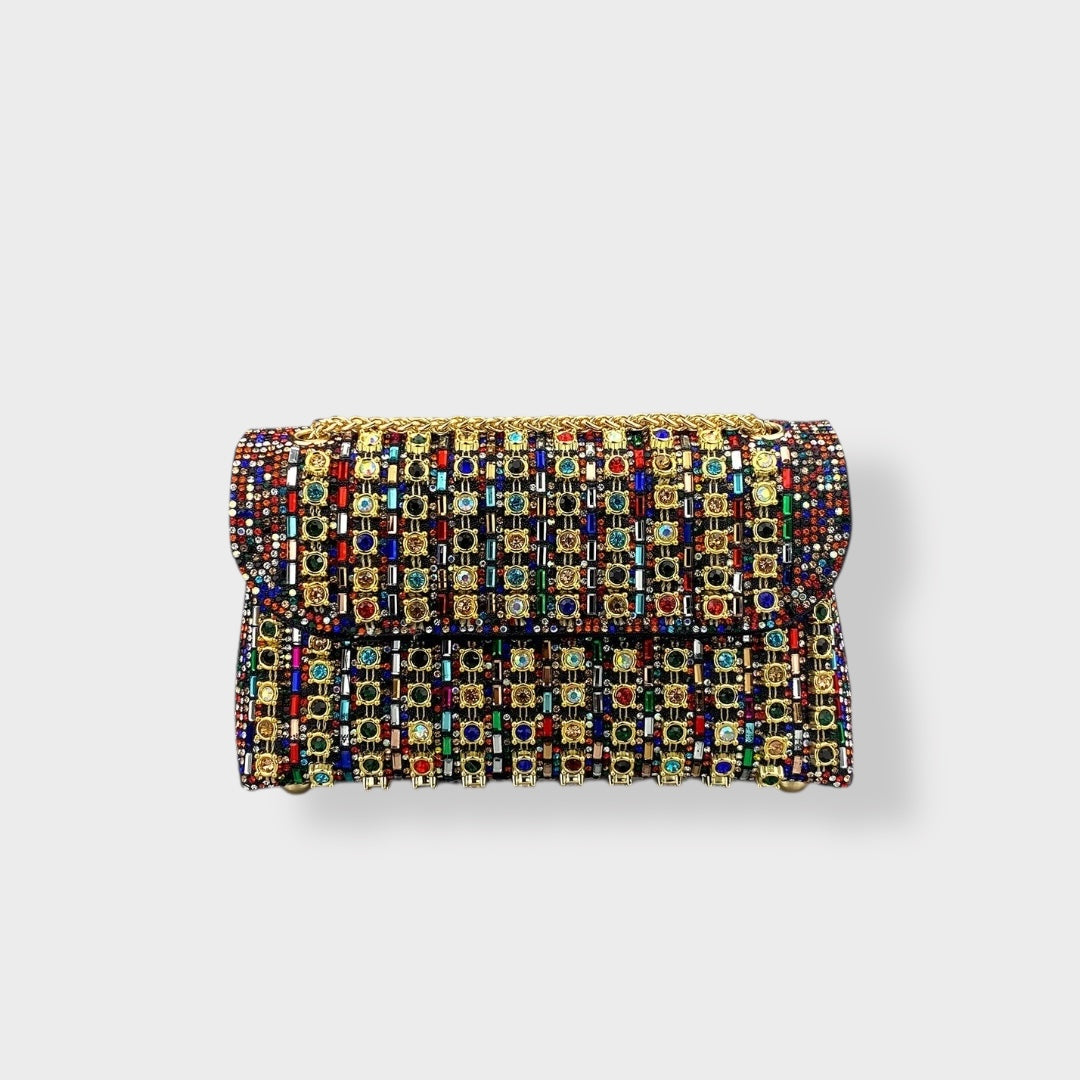 Stellina | Sac à bandoulière élégant avec chaîne et diamants de couleur