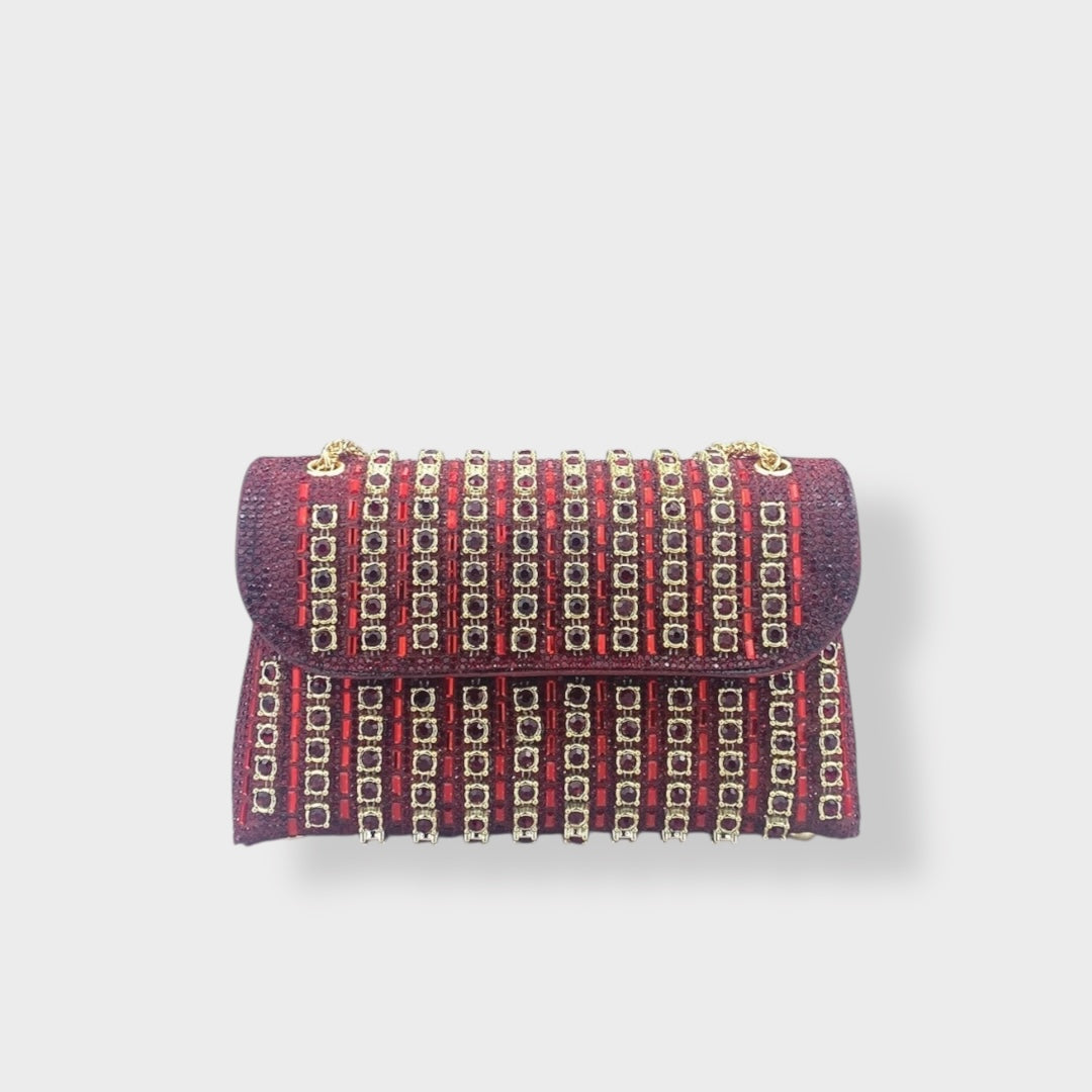Stellina | Sac à bandoulière élégant avec chaîne et diamants de couleur