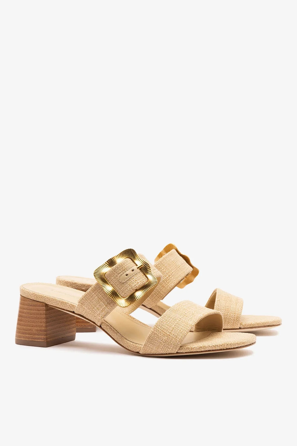 Larroudé Maria Sandal - Beige Raffia