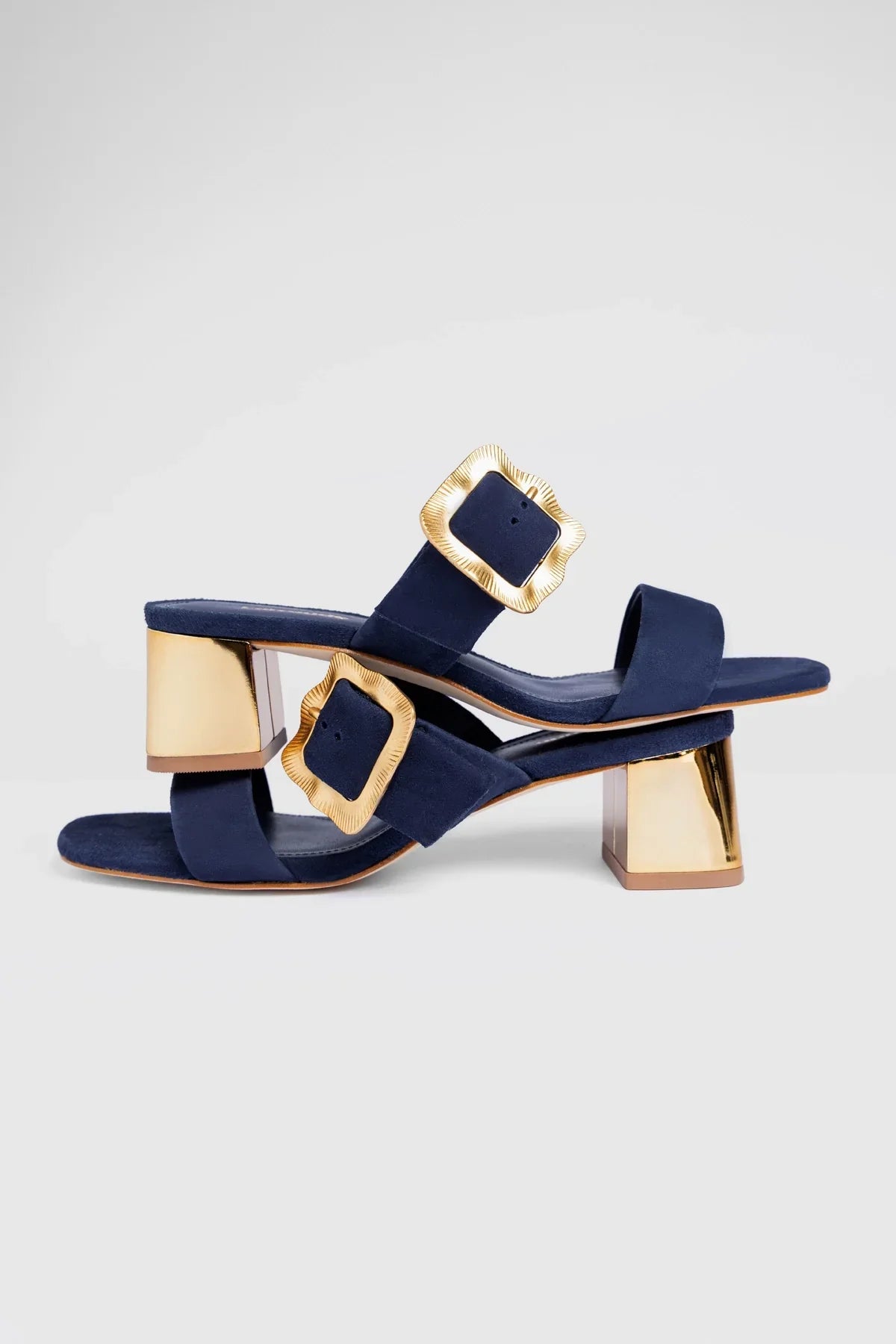 Larroudé Maria Sandal - Navy Suede