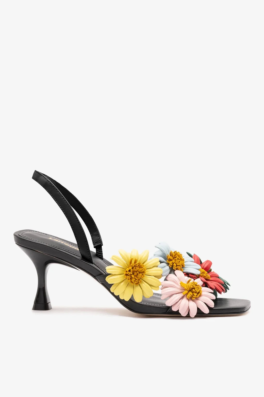Larroudé Fiore Sandal - Black Leather