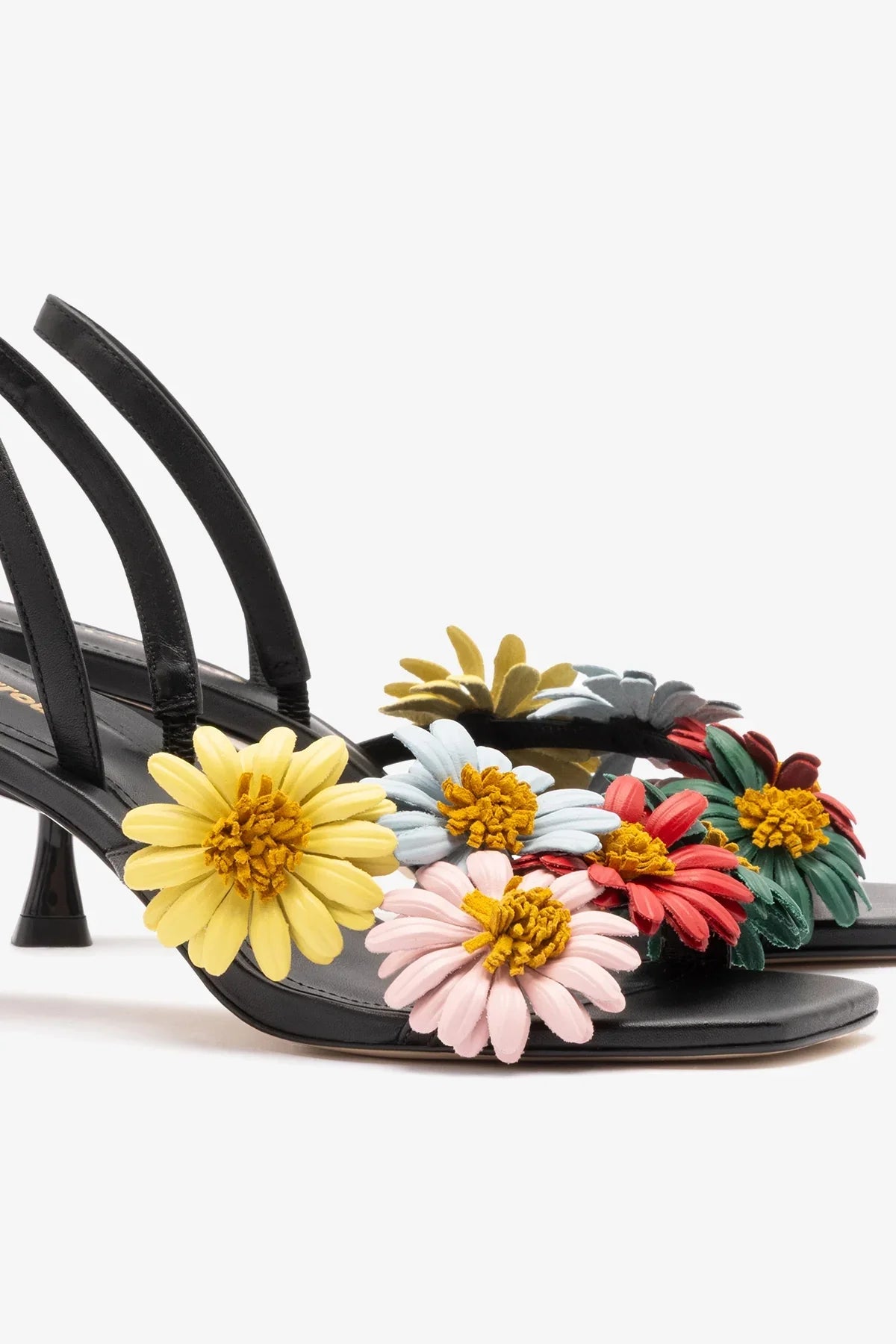 Larroudé Fiore Sandal - Black Leather